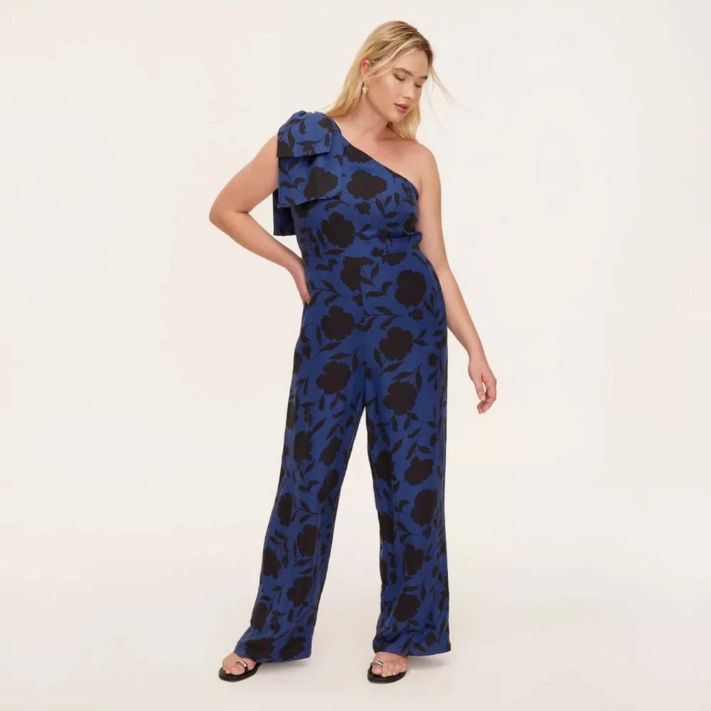 Kate Spade One Shoulder Linen Jumpsuit! NWT - Picture 3 of 15